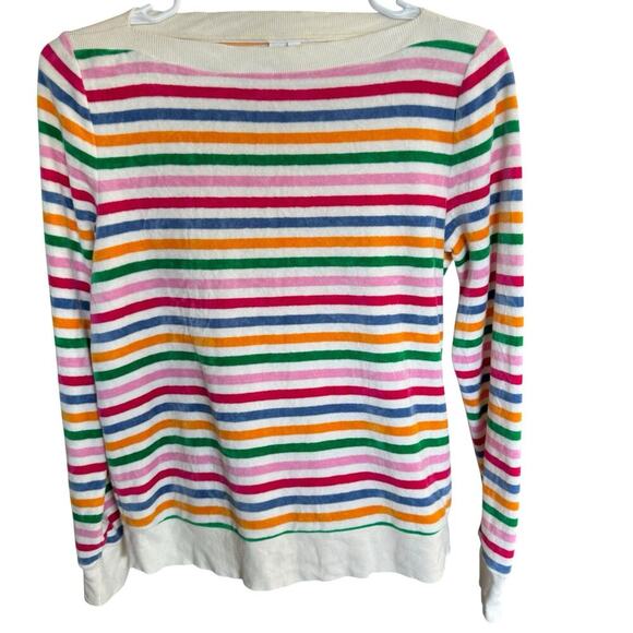 Paris Ateliers Other Stories Sweater Women's Striped Colorful Sz 6 Boatneck Fish - Picture 1 of 9